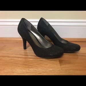 Black sparkly heels